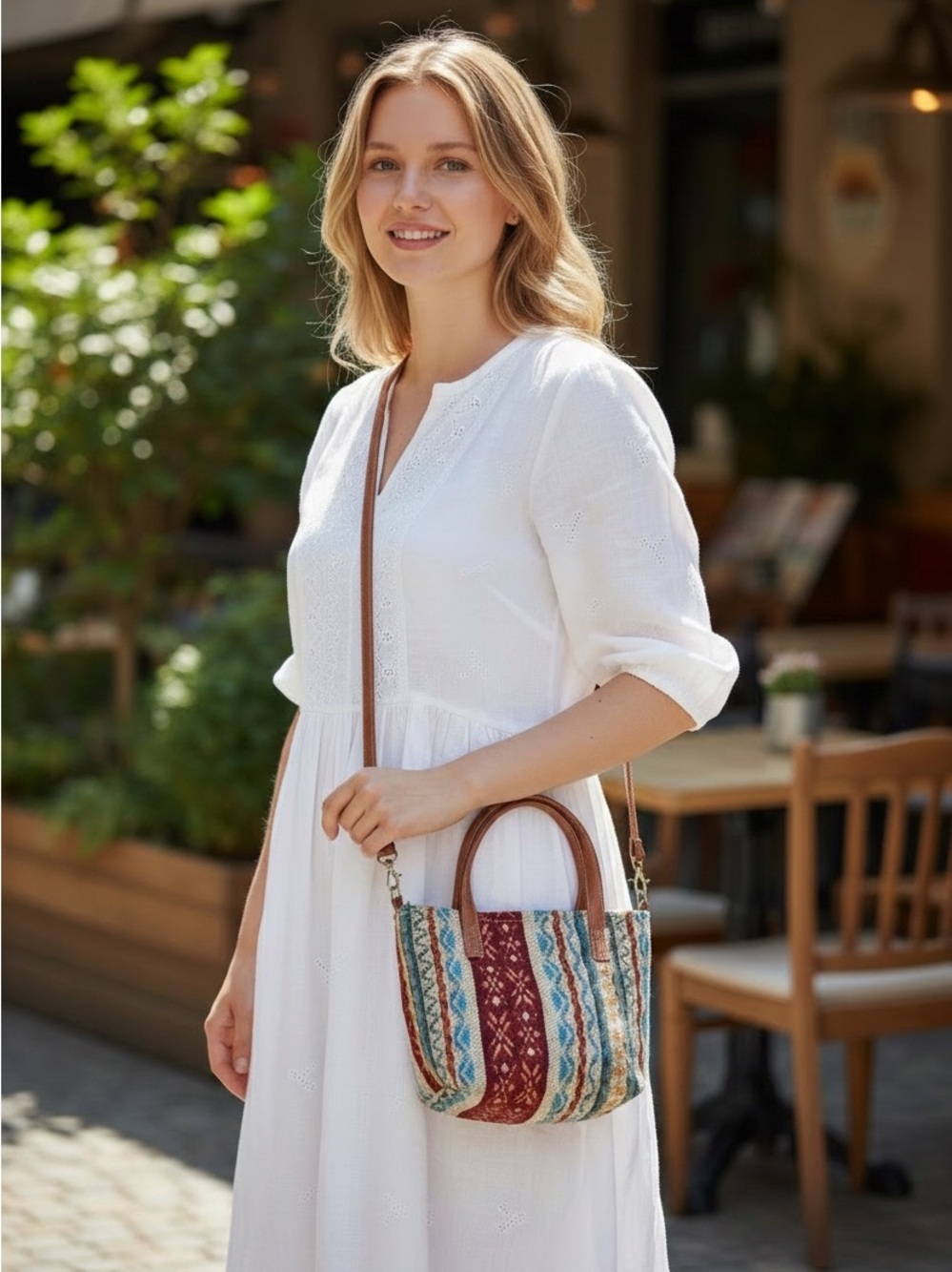 L.I.B. New York | NWT Small Ethnic Print Fabric Tote